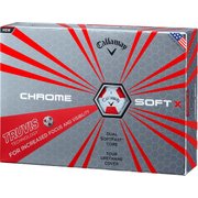 CHROME SOFT X 17 TRUVIS RED 12B PK JV [ゴルフボール 1ダース（12球入り） ホワイト/レッド]