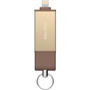 iKlips DUO Apple MFI認証 ライトニング USB 3.1 フラッシュドライブ 128GB ゴールド