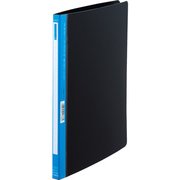 AQUA Window BLACK STYLE パンチレスファイル A4タテ型（S型） 60枚収納可能 青 F-5098-8