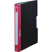 AQUA Window BLACK STYLE クリヤーブック ダンダン A4タテ型(S型) 40ポケット 赤 N-5092-3