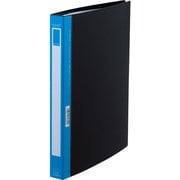 AQUA Window BLACK STYLE クリヤーブック ポケット交換タイプ A4タテ型（S型） 15ポケット 青 N-5095-8