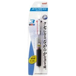 油性ボールペン JETSTREAM（ジェットストリーム） 3色ボールペン 0.38mm 超低摩擦インク インク色：3色（黒・赤・青） 本体色：透明 パックタイプ SXE3400381P.T
