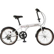 折りたたみ自転車 アルミフレーム 20型外装6段変速 ホワイト FDQ-HE206AL