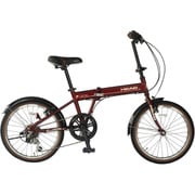 折りたたみ自転車 アルミフレーム 20型外装6段変速 レッド FDQ-HE206AL