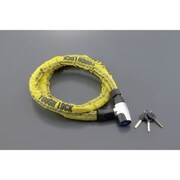 バイク盗難防止用品 YL-02 スチールリンクロック 1.5m イエロー