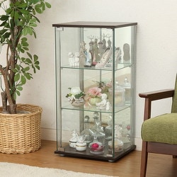 コレクションケース 3段 (背面ミラー付き) ブラウン 不二貿易 96048 不二貿易 コレクションケース3段背面ミラー 96048 通販