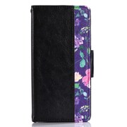 花柄レザーフリップケース Xperia XZ・XZs BK