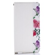花柄レザーフリップケース Xperia XZ Premium WH