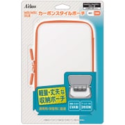New2DSLL/New3DSLL/3DSLL用 カーボンスタイルポーチ ホワイト×オレンジ