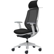 【完成品】 Sylphy（シルフィ） ブラック 【エクストラハイバック メッシュタイプ アジャストアーム付 ホワイトボディ 樹脂脚 ハンガー・ランバーサポート付 ナイロンキャスター】 ※受注生産 C68BXZ FMP1