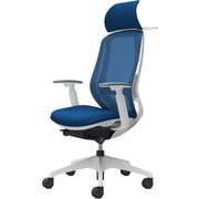 【完成品】 Sylphy（シルフィ） ミディアムブルー 【エクストラハイバック メッシュタイプ アジャストアーム付 ホワイトボディ 樹脂脚 ハンガー・ランバーサポート付 ナイロンキャスター】 ※受注生産 C68BXZ FMP3