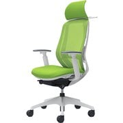【完成品】 Sylphy（シルフィ） ライムグリーン 【エクストラハイバック メッシュタイプ アジャストアーム付 ホワイトボディ 樹脂脚 ハンガー・ランバーサポート付 ナイロンキャスター】 ※受注生産 C68BXZ FMP5