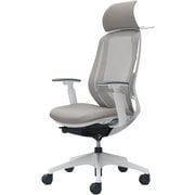 【完成品】 Sylphy（シルフィ） ライトグレー 【エクストラハイバック メッシュタイプ アジャストアーム付 ホワイトボディ 樹脂脚 ハンガー・ランバーサポート付 ナイロンキャスター】 ※受注生産 C68BXZ FMR3