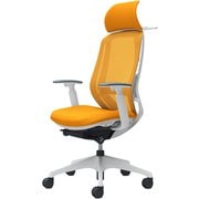 【完成品】 Sylphy（シルフィ） オレンジ 【エクストラハイバック メッシュタイプ アジャストアーム付 ホワイトボディ 樹脂脚 ハンガー・ランバーサポート付 ナイロンキャスター】 ※受注生産 C68BXZ FMR8