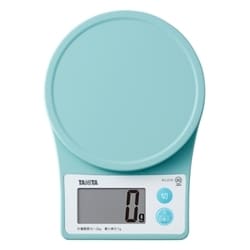 デジタルクッキングスケール 1g単位 表示文字高：28mm 最大計量2kg ブルー KJ-216-BL