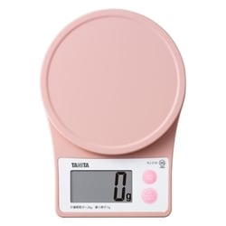 デジタルクッキングスケール 1g単位 表示文字高：28mm 最大計量2kg ピンク KJ-216-PK