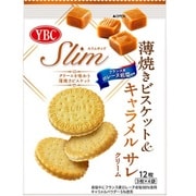 スリムサンド 薄焼きビスケット&キャラメル サレクリーム 袋 12枚
