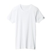 BWJ413 [BODY WILD COLLECTION リブ クルーネックTシャツ メンズ Lサイズ ホワイト]