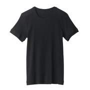 BWJ413 [BODY WILD COLLECTION リブ クルーネックTシャツ メンズ Lサイズ ブラック]