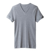 BWJ415 [BODY WILD COLLECTION リブ VネックTシャツ メンズ Lサイズ グレーモク]