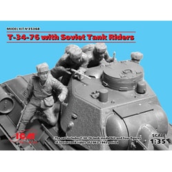 ソビエト T34/76中戦車 w/戦車搭乗歩兵 [1/35 ミリタリーシリーズ 2024年8月再生産]