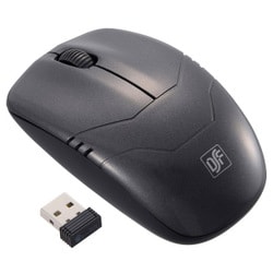 ワイヤレスマウス 無線（2.4GHz）接続式 BlueLED 3ボタンタイプ 電池式 速度切替 Mサイズ ブラック PC-SMWBM33-K