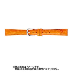 BK017O-E [時計バンド カーフ 型押し 管幅9ミリ 美錠幅8ミリ オレンジ]