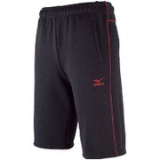 32JD612696 [メンズ BS ウォームアップハーフパンツ ブラック×チャイニーズレッド XL]