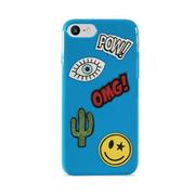 IPC747PM1BLUE PURO TPU Cover Patch Mania Blue [PURO Patch Mania iPhone 7用 TPUケース ブルー]