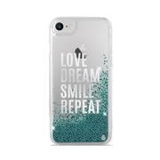 IPC747AQUA2LBL Puro Cover Aqua Love Dream Smile Repeat Light Blue [PURO AQUAシリーズ ラメ入りTPUケース iPhone 6/iPhone 6s/iPhone 7対応 ブルー]