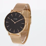 並行輸入品 ラ・ボエーム クオーツ メッシュ ローズゴールド/ブラック CL18113