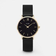 並行輸入品 MINUIT クオーツ メッシュ ゴールド ブラック/ブラック CL30026