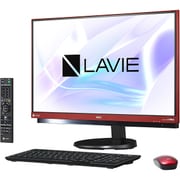 LAVIE Desk All-in-one DA770/HAシリーズ/23.8型ワイド/Core i7-7500U(2.7GHz)/メモリ 8GB/HDD 3TB/ブルーレイドライブ/Windows 10 Home 64ビット(Creators Update適用済み)/office H&B Premium プラス Office 365 サービス/レッド PC-DA770HAR