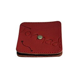 除電レザーケース リール式皮製イヤフォン・ホルダー レッド Tornado RED