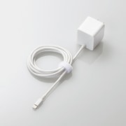 LightningAC充電器 2.4A出力 CUBE型 ケーブル一体 高耐久ケーブル 1.5m ホワイト LPA-ACLAC158SWH