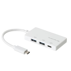 Digioデジオ UH-C3103W USB3.1 Type-C 3ポート ハブ ホワイト USB タイプ A C ポート Type-A MacBook Air Pro mac 3.0 USB-C - USBアダプタ