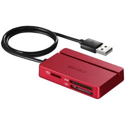 USB2.0 マルチカードリーダー レッド BSCR100U2RD