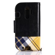 チェックレザーフリップケース らくらくスマートフォン 4 YE