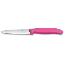 パーリングナイフ 10cm 波刃 ピンク