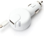 iQOS用 microUSBケーブル0.6m&USB1ポート搭載車載用充電器出力2.4A ホワイト PG-IQDC24A8WH