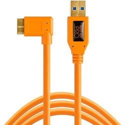 CU61RT15-ORG [テザープロ USB3.0 マイクロB ライトアングル ケーブル 4.6m オレンジ]