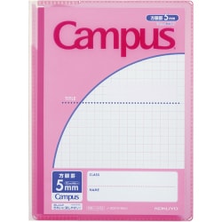 キャンパス プリント整とんカバーノート（用途別） セミB5（252×179mm） 5mm方眼罫（10mm実線入り） 30枚 ピンク ノ-623S10-5P