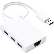 EDC-GUA3H-W [有線LANアダプタ Giga対応 USB3.0 Type-A USBハブ付 ホワイト]