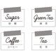 メモD（砂糖、緑茶、コーヒー、紅茶） キッチンステッカー 1878