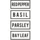 サインC（REDPEPPER、BASIL、PARSLEY、BAYLEAF） キッチンステッカー 1908