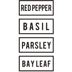 サインC（REDPEPPER、BASIL、PARSLEY、BAYLEAF） キッチンステッカー 1908