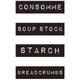 テープライターB（CONSOMME、SOUPSTOCK、STARCH、BREADCRUMBS） キッチンステッカー 1939