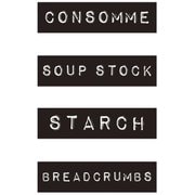 テープライターB(CONSOMME、SOUPSTOCK、STARCH、BREADCRUMBS) キッチンステッカー 1939