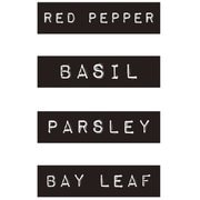 テープライターC(REDPEPPER、BASIL、PARSLEY、BAYLEAF) キッチンステッカー 1946