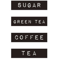 テープライターD キッチンステッカー（SUGAR、GREENTEA、COFFEE、TEA） 1953